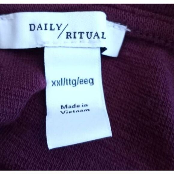 DAILY RITUAL BURGUNDY T-SHIRT SZ.XXL EUC. - Picture 5 of 6